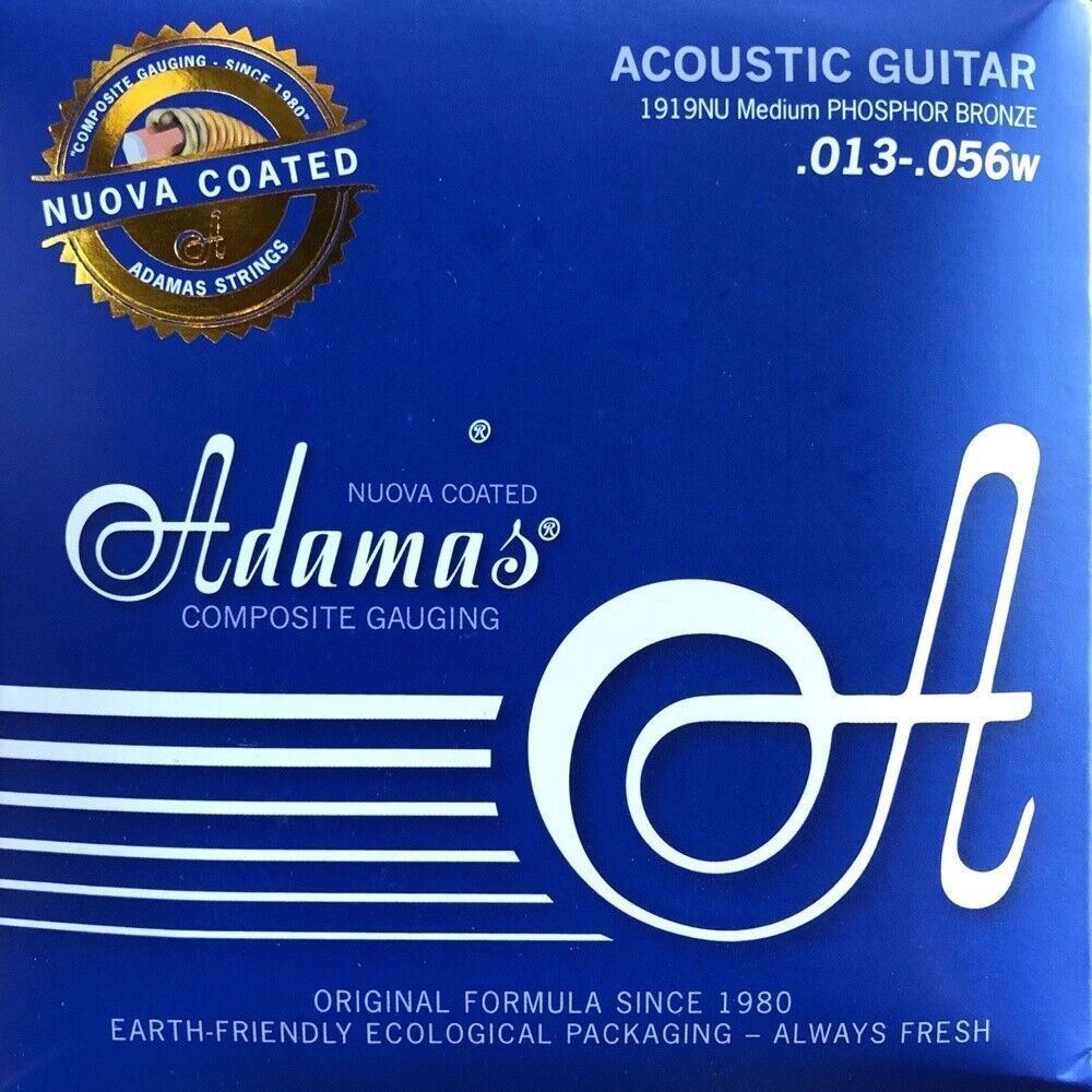 Adamas Cordes pour guitare acoustique coated Phosphor Bronze Medium .013-.056 | 1919NU