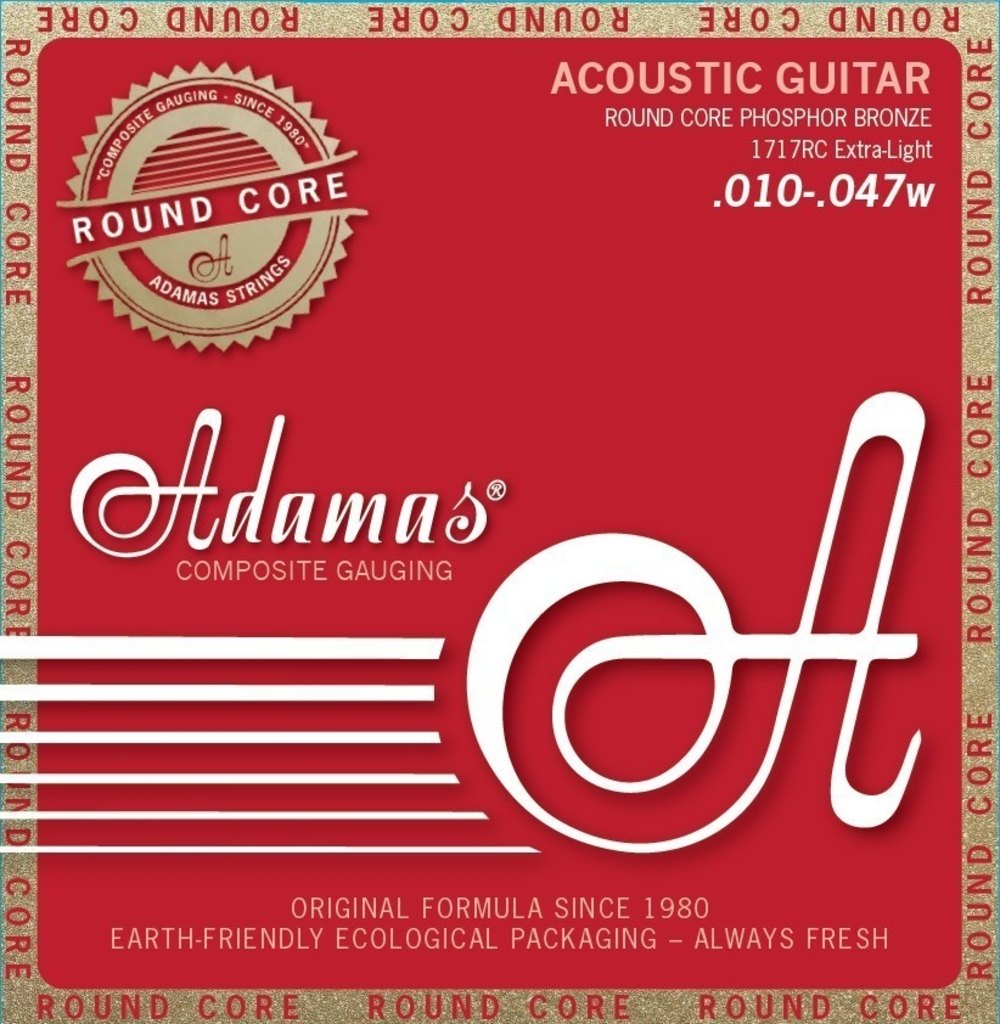 Adamas Corde per chitarra acustica Round Core Phosphor Bronze Extra Light .010-.047 | 1717RC