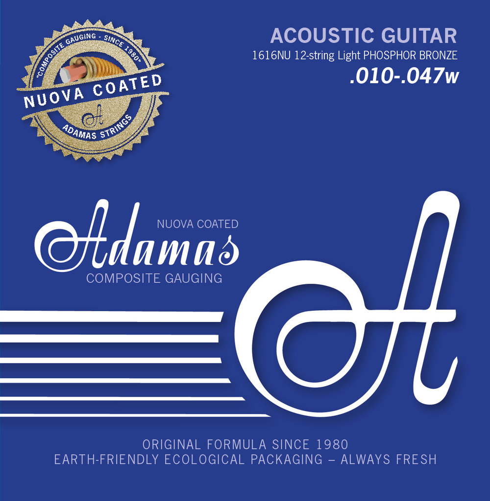 Adamas Cordes pour guitare acoustique coated Phosphor Bronze 12-str. Light .010-.047 | 1616NU