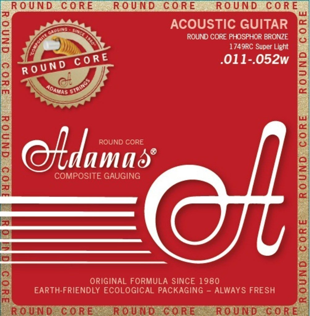 Adamas Corde per chitarra acustica Round Core Phosphor Bronze Super Light .011-.052 | 1749RC