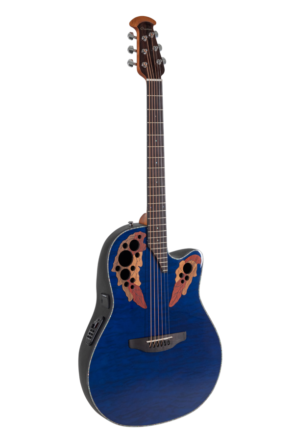Ovation Celebrity Elite Plus CE44P Mid Cutaway Blue Transparent Quilt | CE44P-8TQ-G