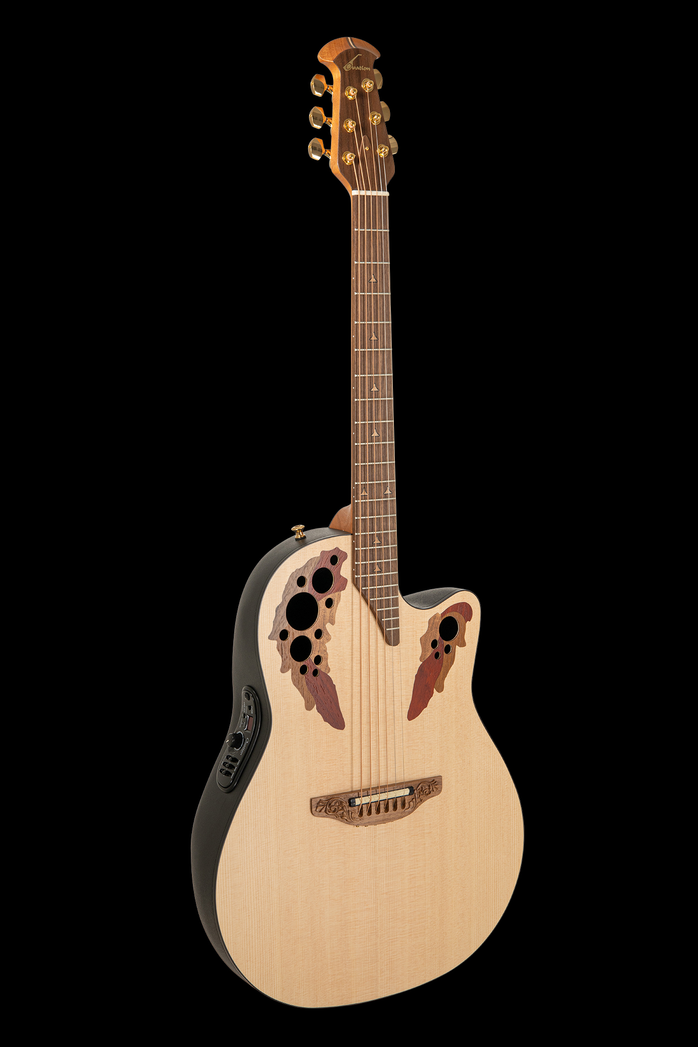 Electric Acoustic Guitar Ovation 1768-4 Elite 1989 Natural