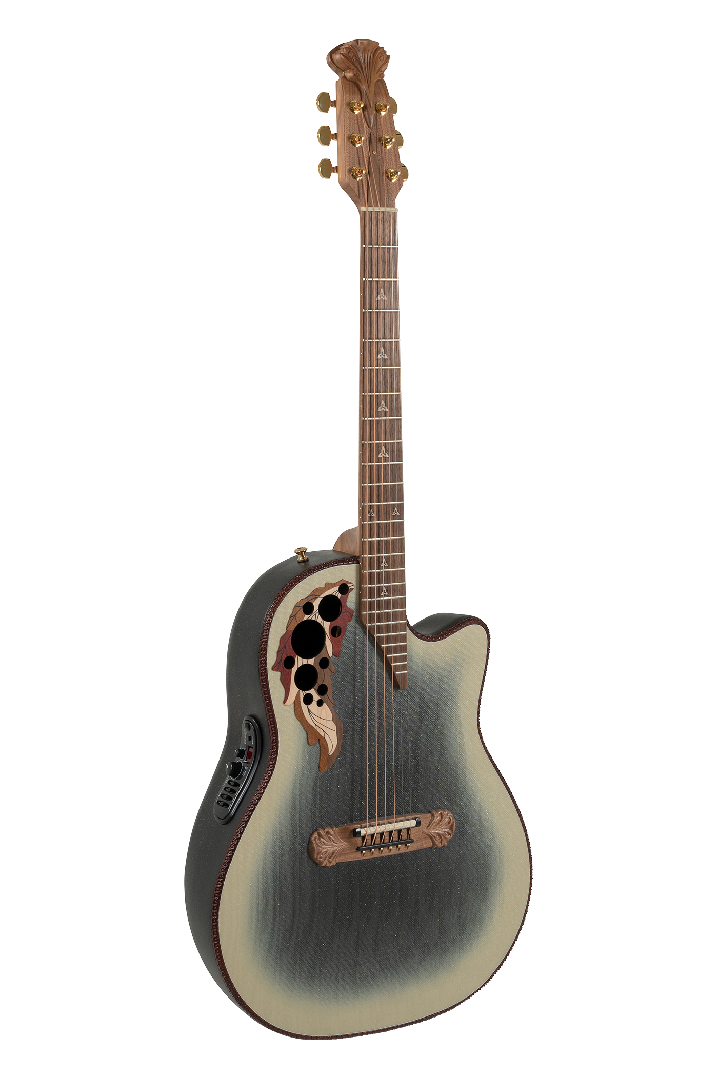 Ovation Guitar Strap Ultra® Padded Ball Glove Leather, Black, .531.9137-5Z
